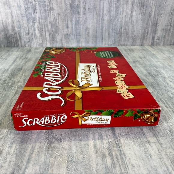 SCRABBLE Crossword Game Holiday Edition Christmas Fun Hasbro 2011 100% Complete - Picture 11 of 11